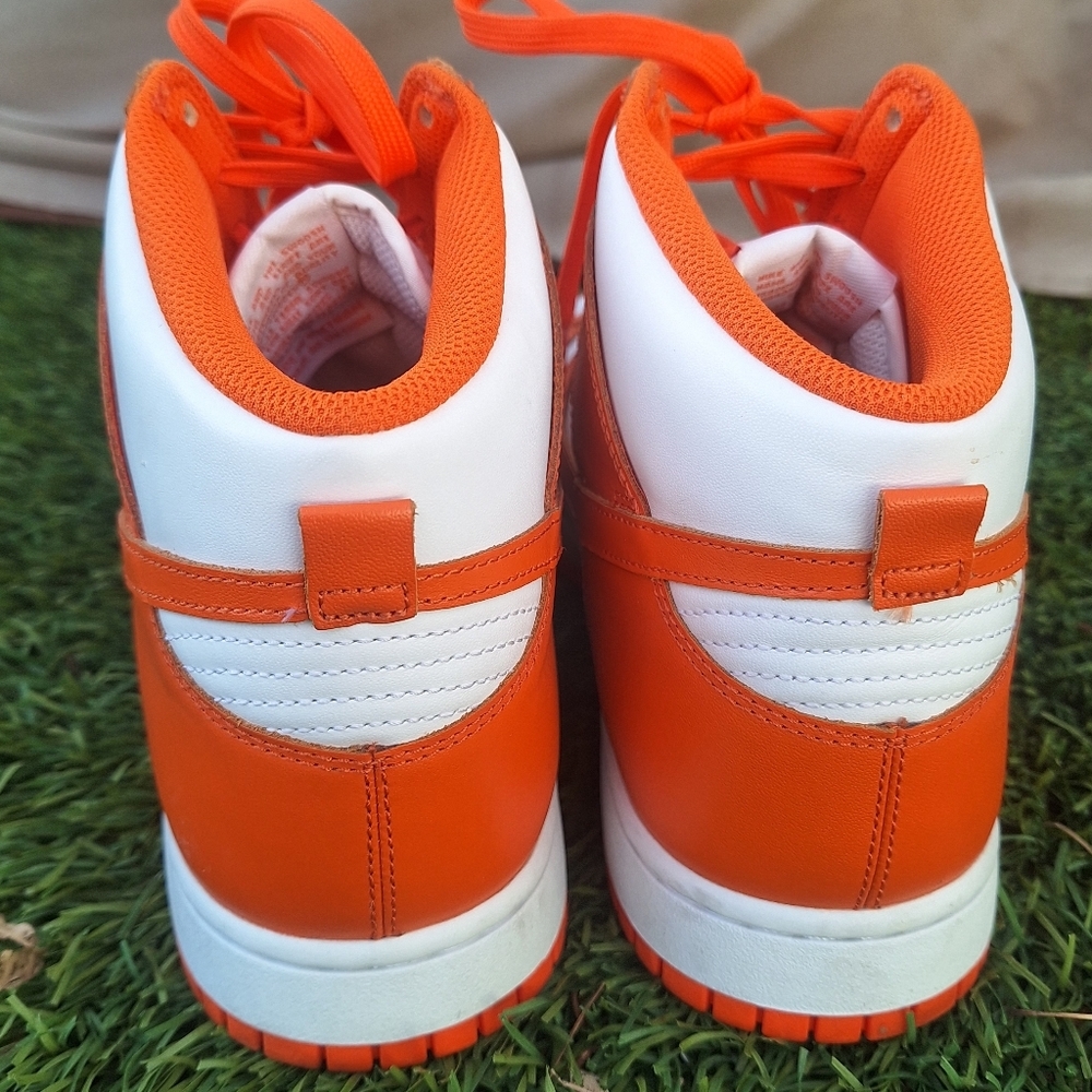 Nike Dunk Syracuse High Top 12 Men's Orange Blaze and White Sneakers DD1399-101 - Picture 7 of 14